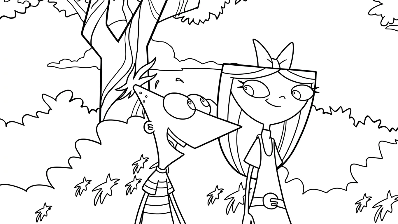 imprimer coloriage Phineas and Ferb gratuit