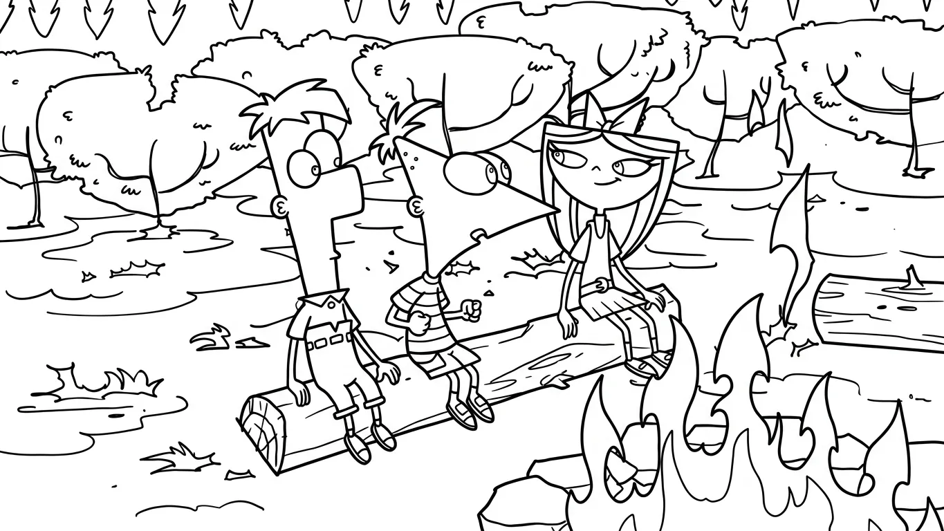 coloriage Phineas and Ferb pour enfant de 7 ans