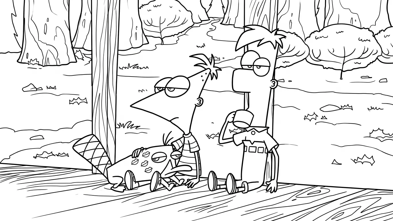 coloriage Phineas and Ferb à imprimer pdf