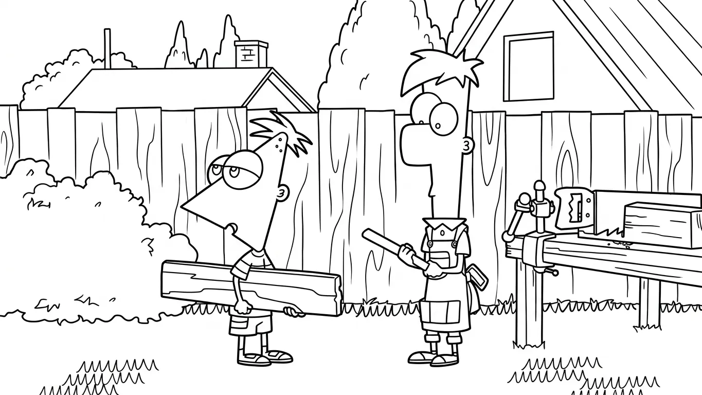 coloriage Phineas and Ferb a imprimer gratuit 1
