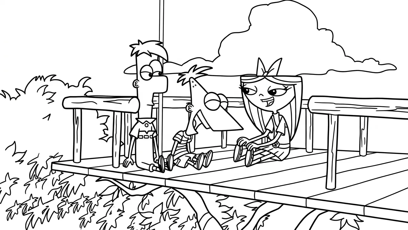 coloriage Phineas and Ferb pour enfant