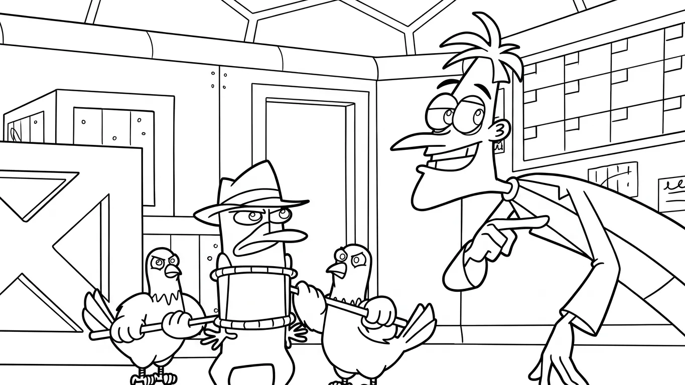 coloriage Phineas and Ferb pour enfant de 8 ans 1