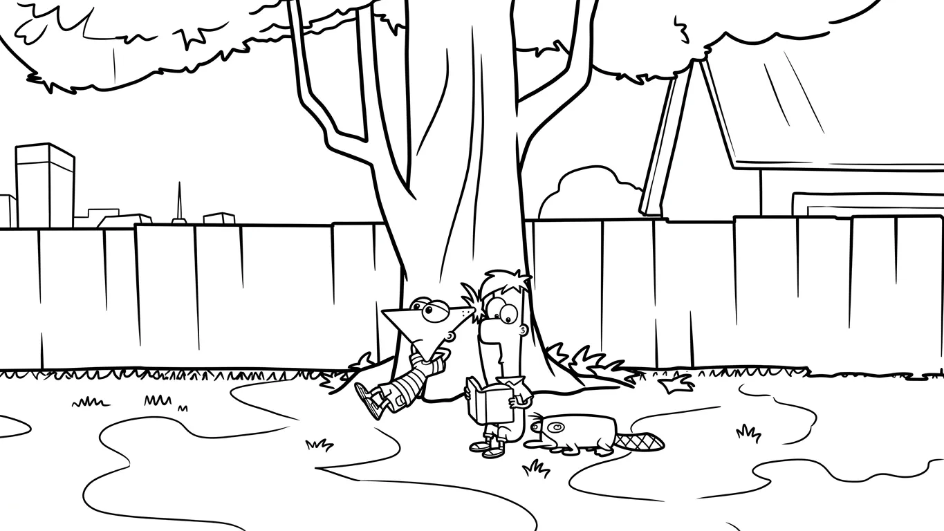 coloriage Phineas and Ferb a imprimer gratuit