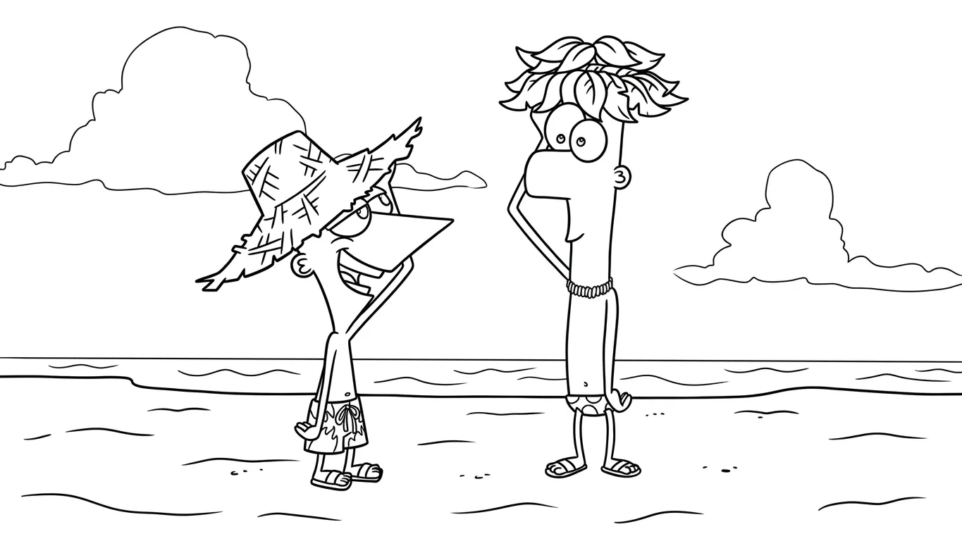 coloriage Phineas and Ferb pour enfant de 4 ans