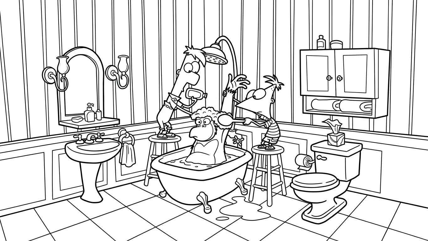 coloriage Phineas and Ferb pour enfant de 8 ans