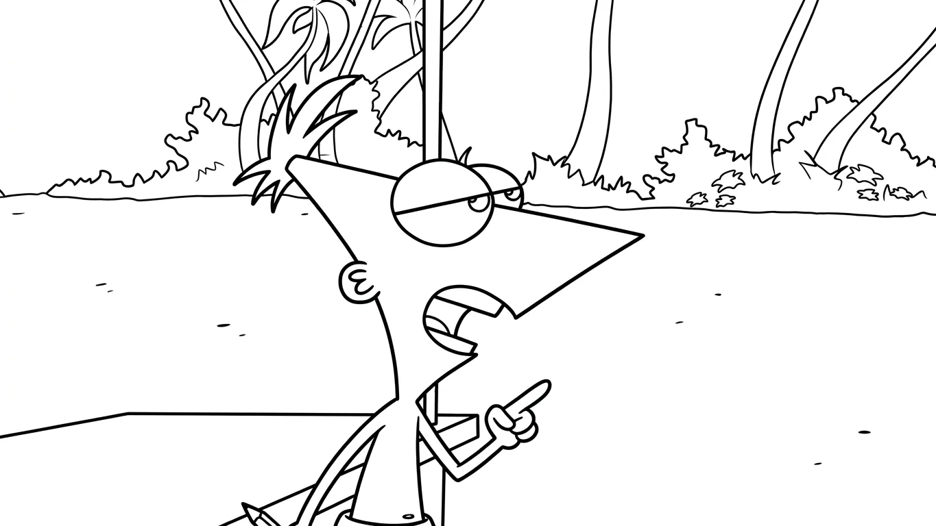 coloriage Phineas and Ferb à imprimer pour enfant de 12 ans 1