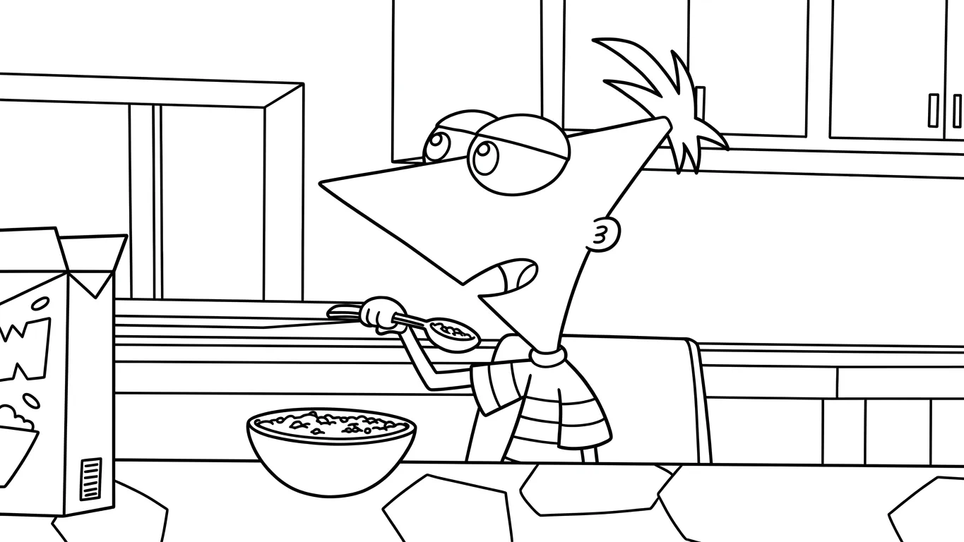 coloriage Phineas and Ferb d'enfant a imprimer 2