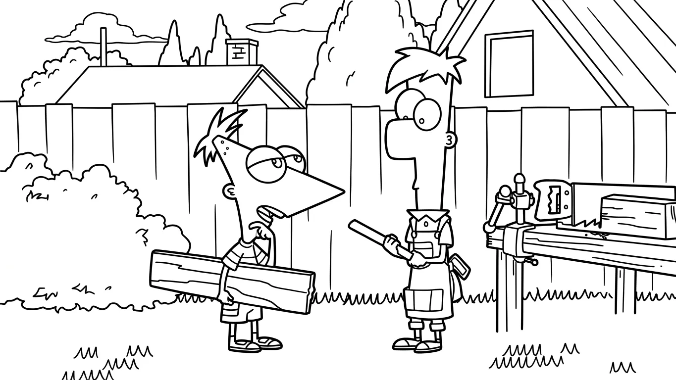 coloriage Phineas and Ferb gratuit