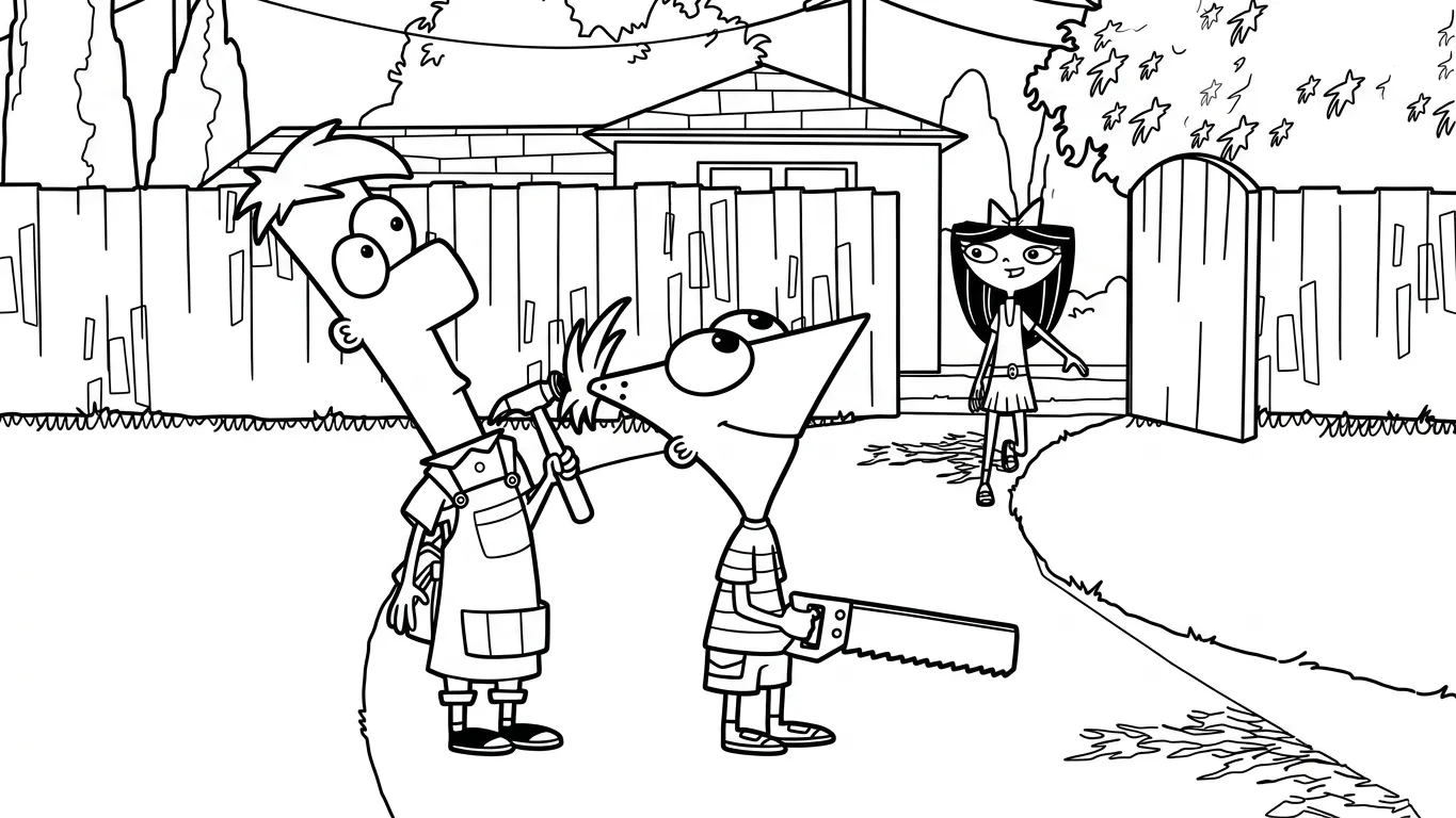 coloriage Phineas and Ferb à imprimer gratuit 2
