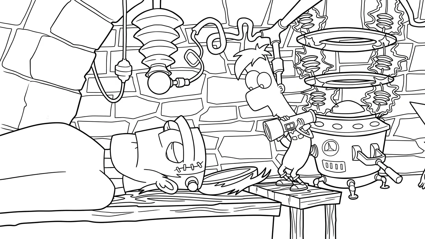 coloriage Phineas and Ferb pour enfant a imprimer gratuit