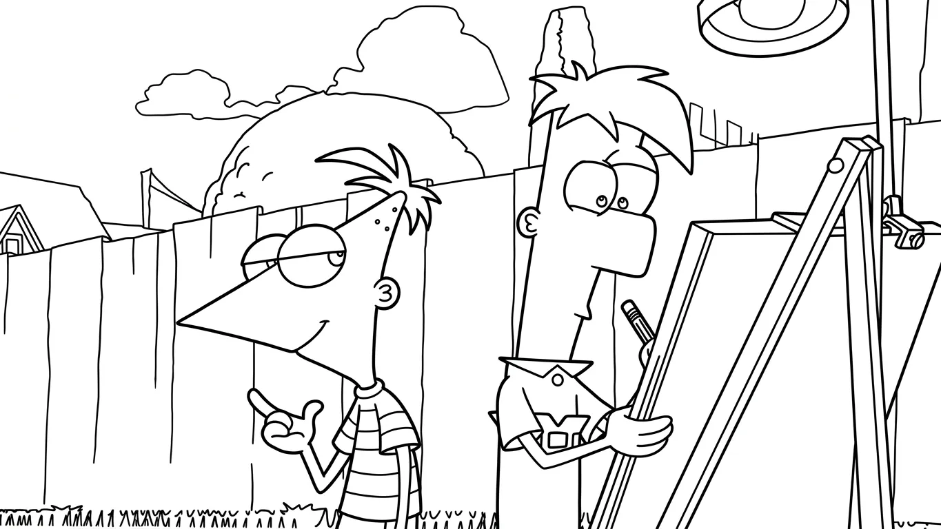 coloriage Phineas and Ferb pour enfants à télécharger