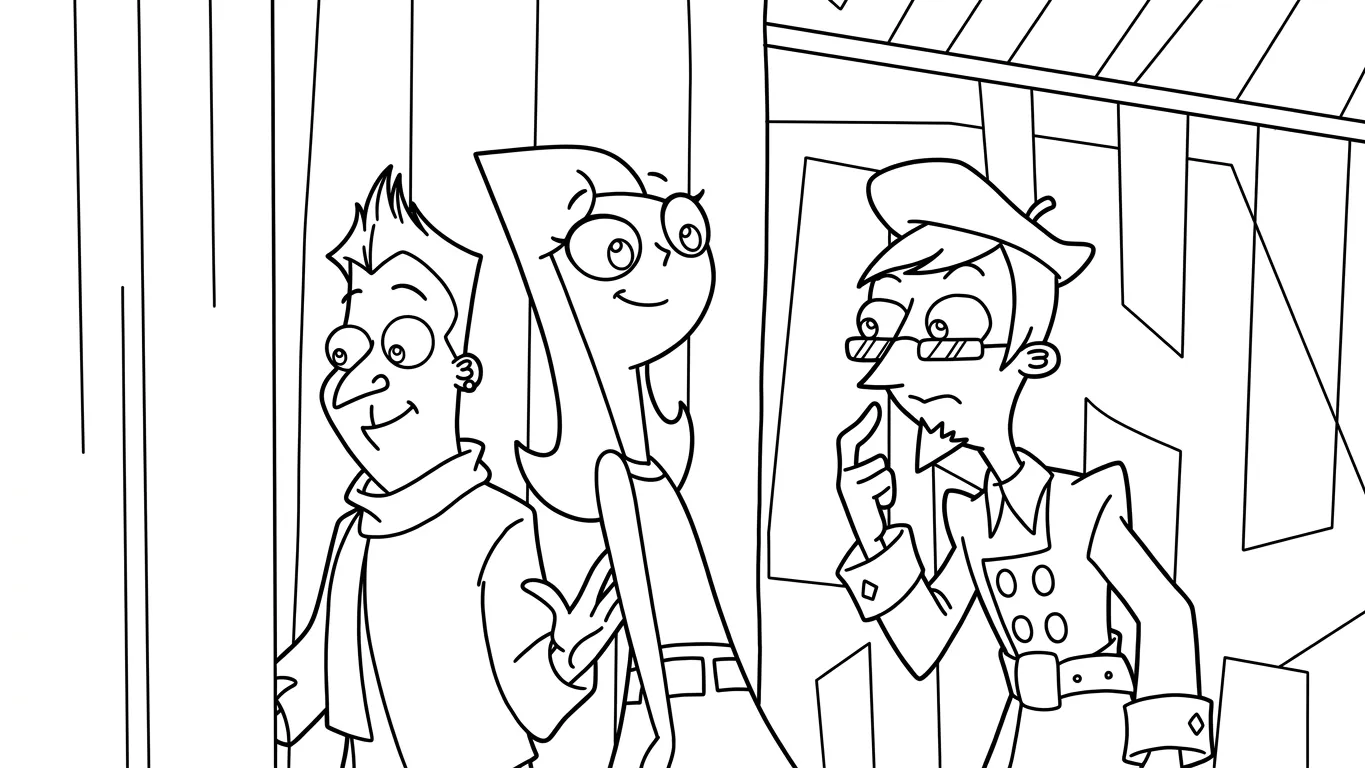 coloriage Phineas and Ferb à imprimer pour enfant de 6 ans 2