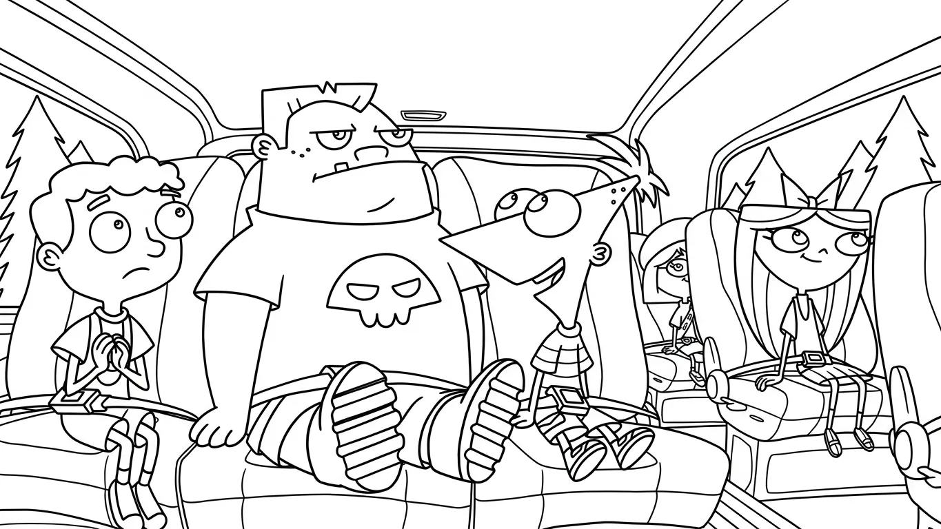 coloriage Phineas and Ferb à imprimer pour enfant de 9 ans