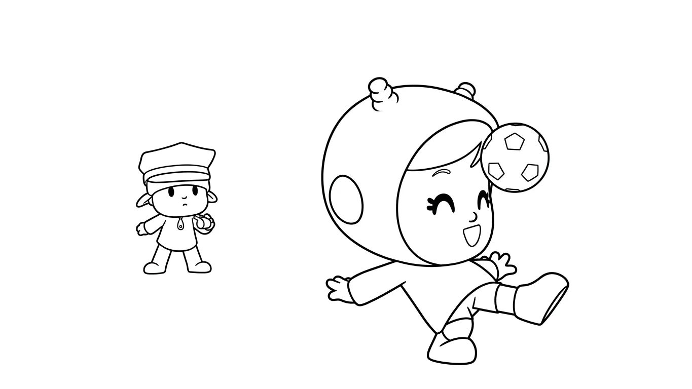 coloriage Pocoyo à imprimer pour enfant de 7 ans