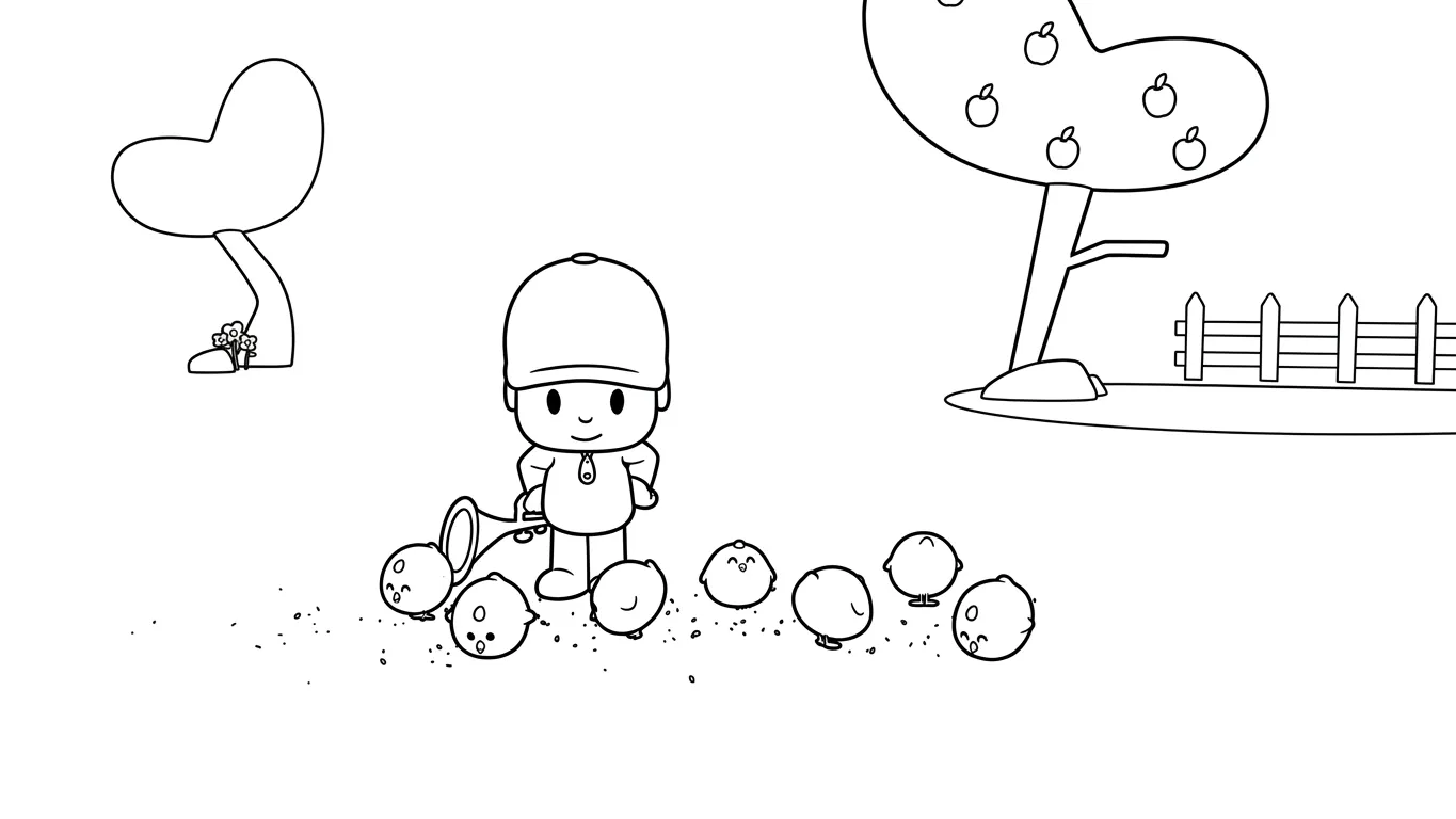 image de coloriage Pocoyo pour enfant 1