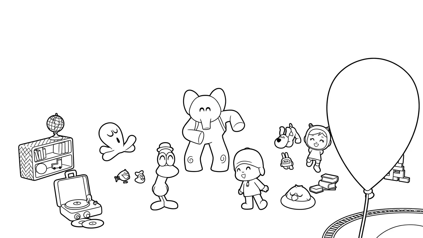 coloriage Pocoyo à imprimer pour enfant de 2 ans