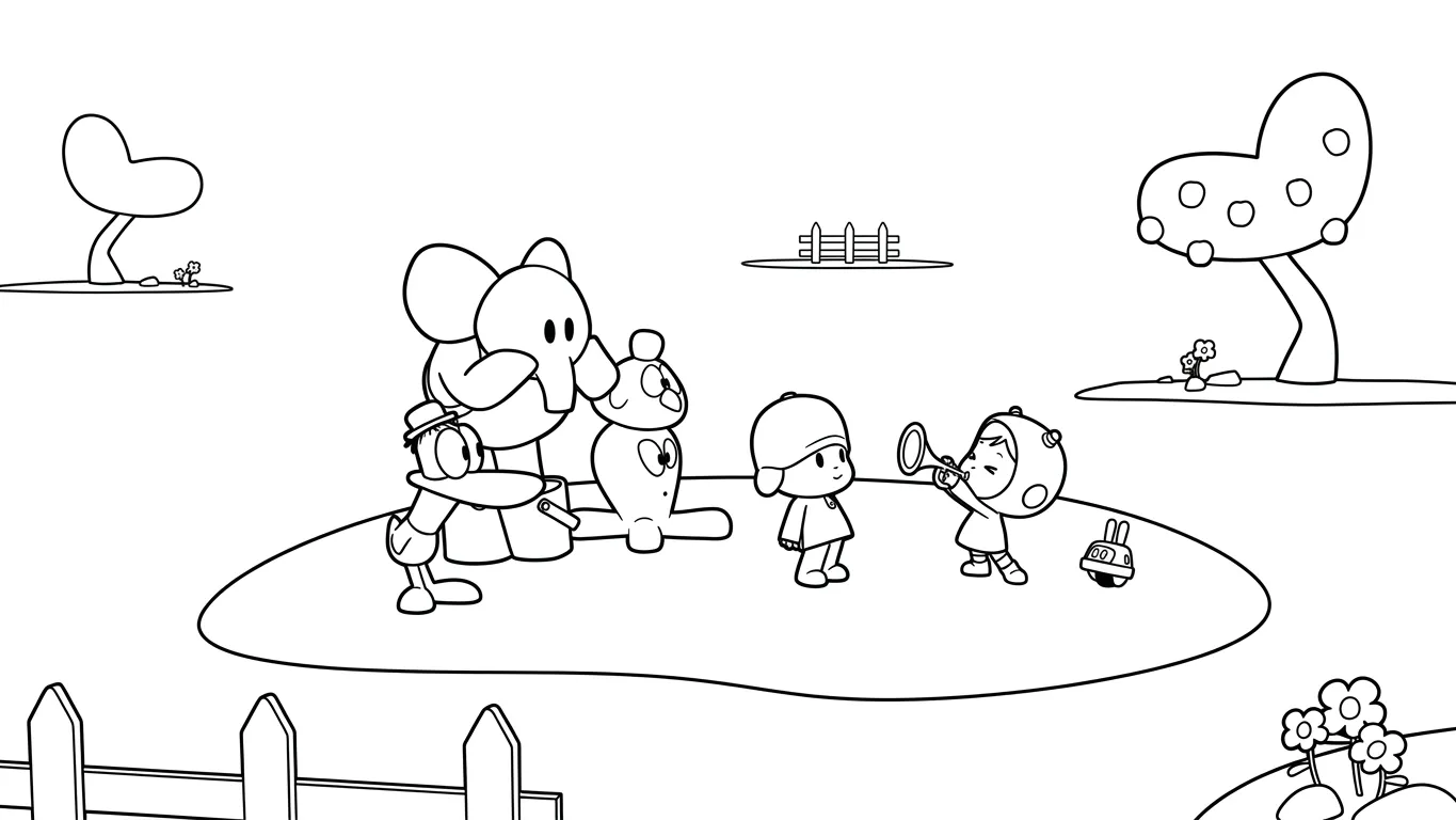 coloriage Pocoyo pour enfant de à imprimer 1