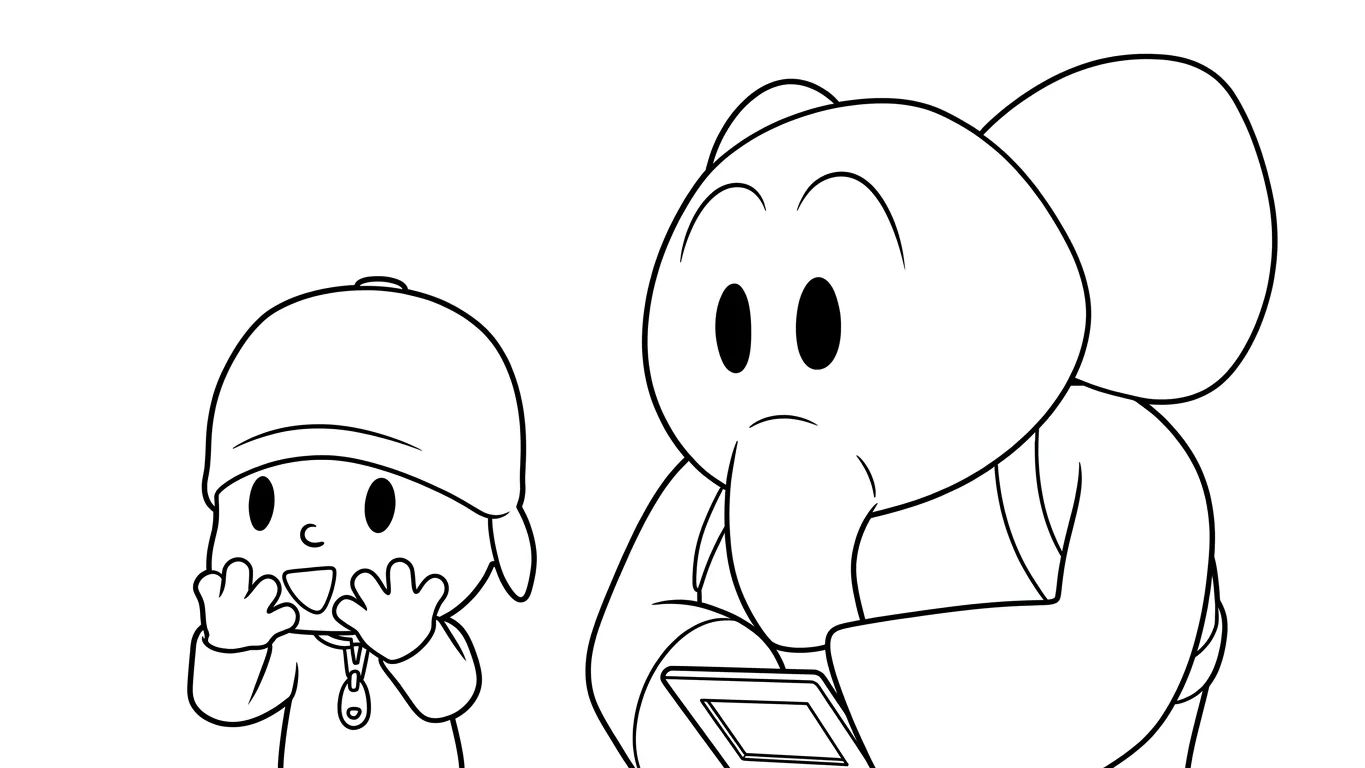 coloriage Pocoyo pour enfant de 4 ans 1