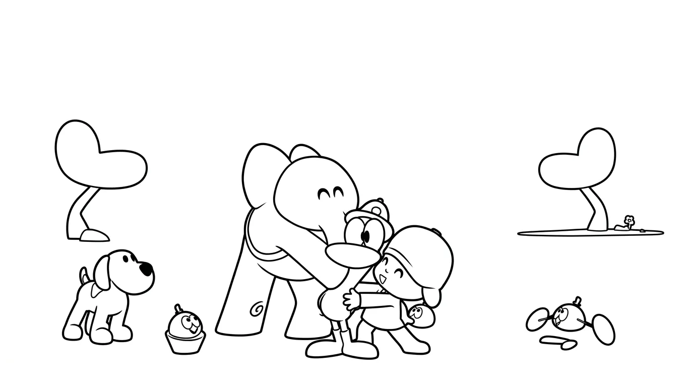 coloriage Pocoyo a imprimer pour enfant de 4 ans