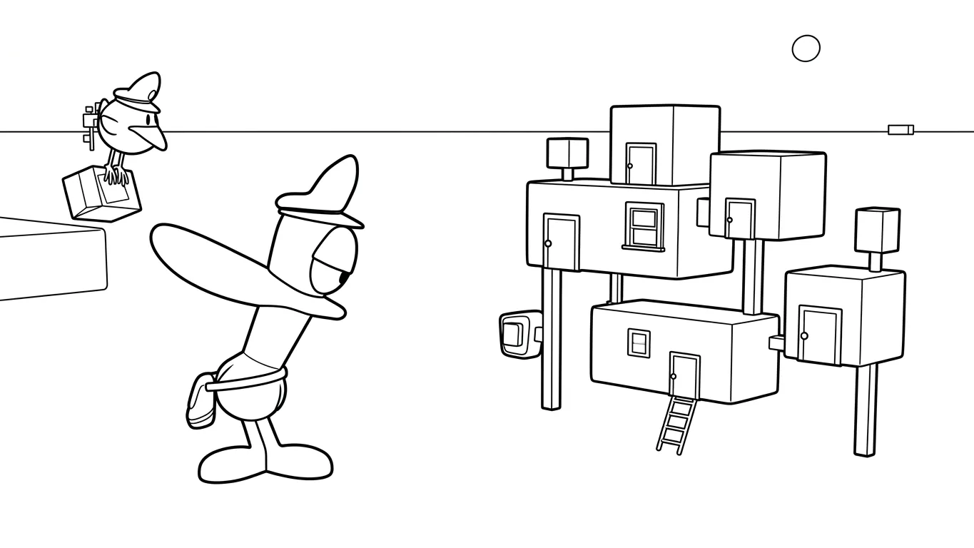 coloriage Pocoyo pour enfant de 2 ans
