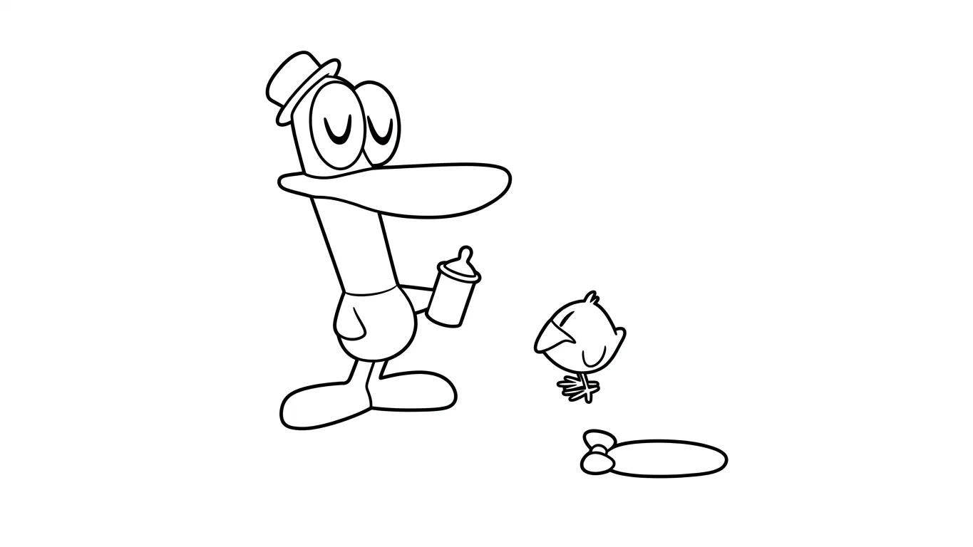 coloriage Pocoyo pour enfants a imprimer gratuit