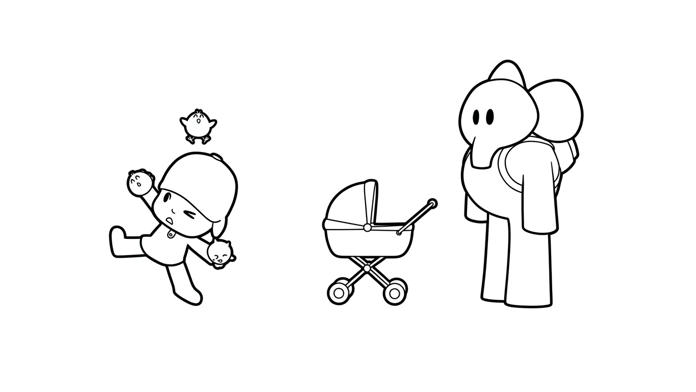 coloriage Pocoyo à imprimer pour enfant de 6 ans