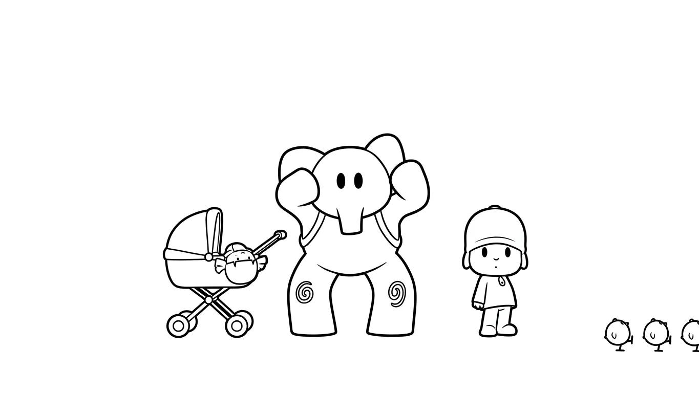 coloriage Pocoyo a imprimer gratuit 1