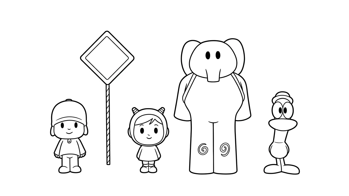 coloriage Pocoyo pour enfant de à imprimer 2