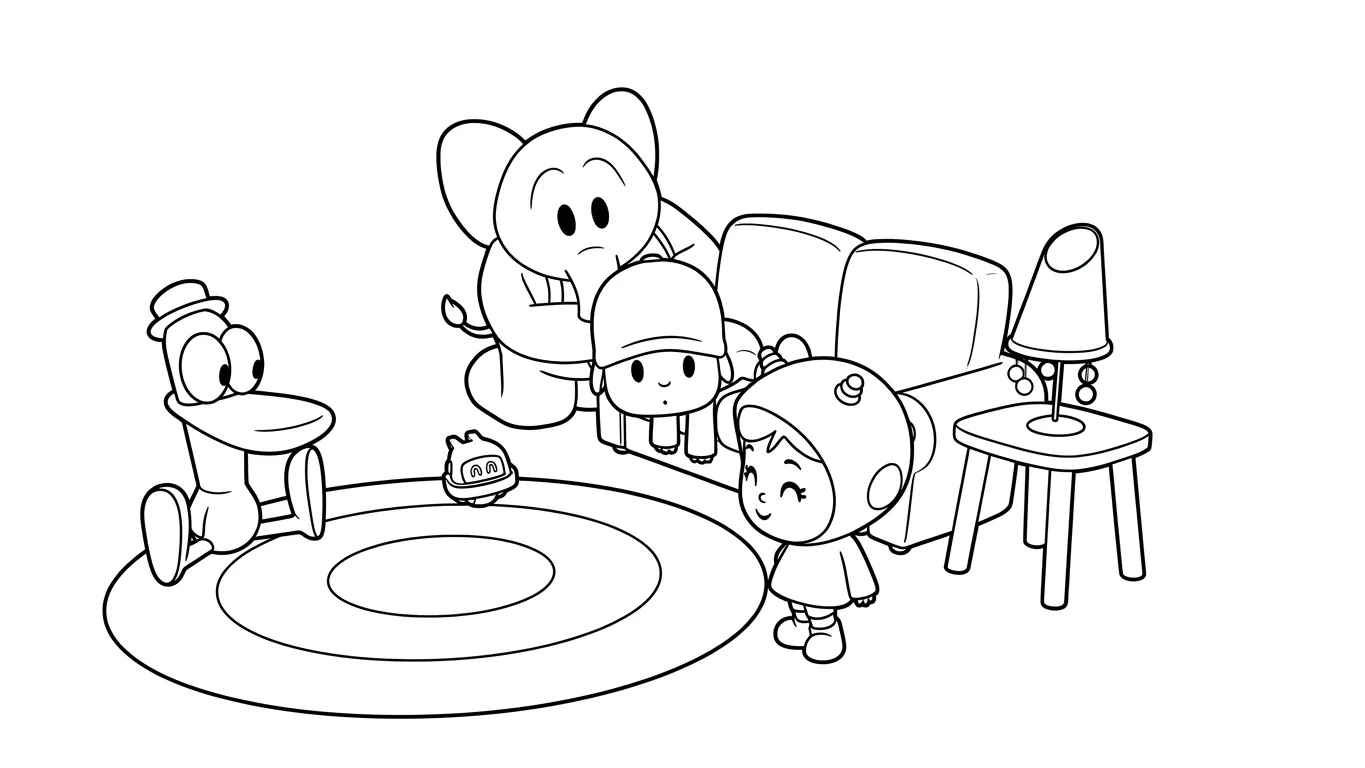 coloriage Pocoyo d'enfant a imprimer 1
