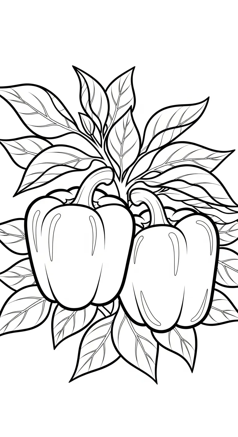 coloriage Poivron à imprimer pour enfant de 6 ans