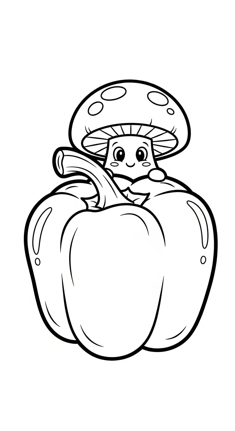 coloriage Poivron et découpage à imprimer 1