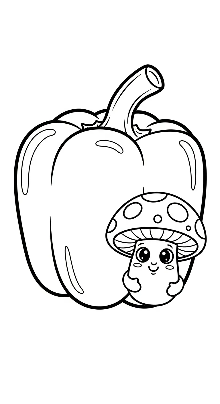 coloriage Poivron pour enfants a imprimer