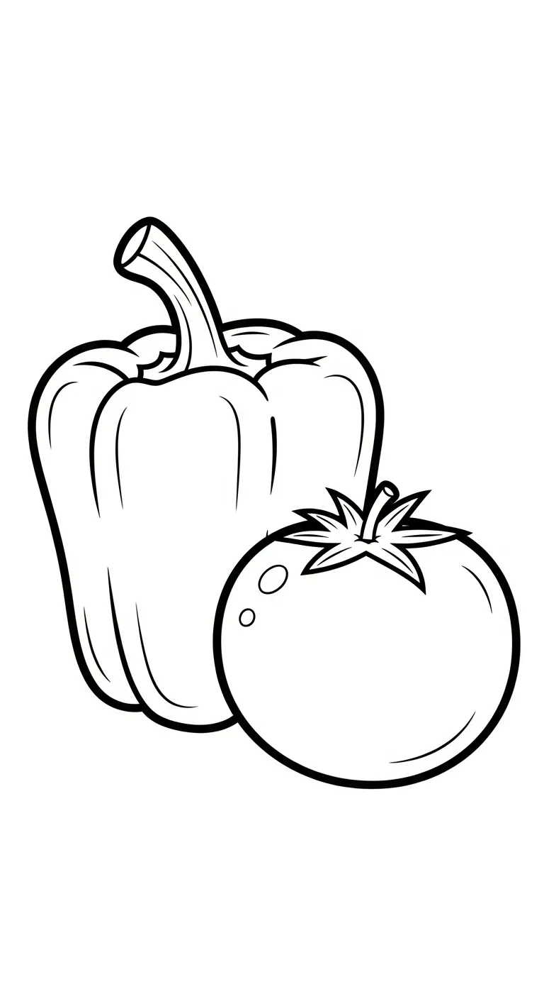 coloriage Poivron pour enfant de 6 ans 1