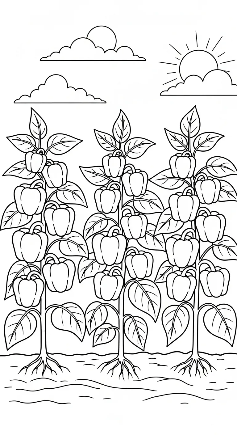 coloriage Poivron à imprimer pour enfant de 8 ans