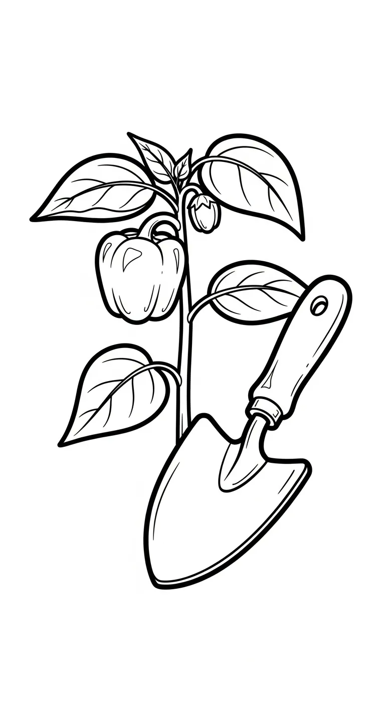 coloriage Poivron pour enfant à imprimer