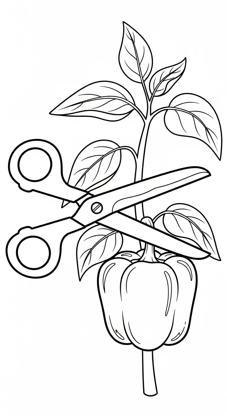coloriage Poivron à imprimer pour enfant de 6 ans 1