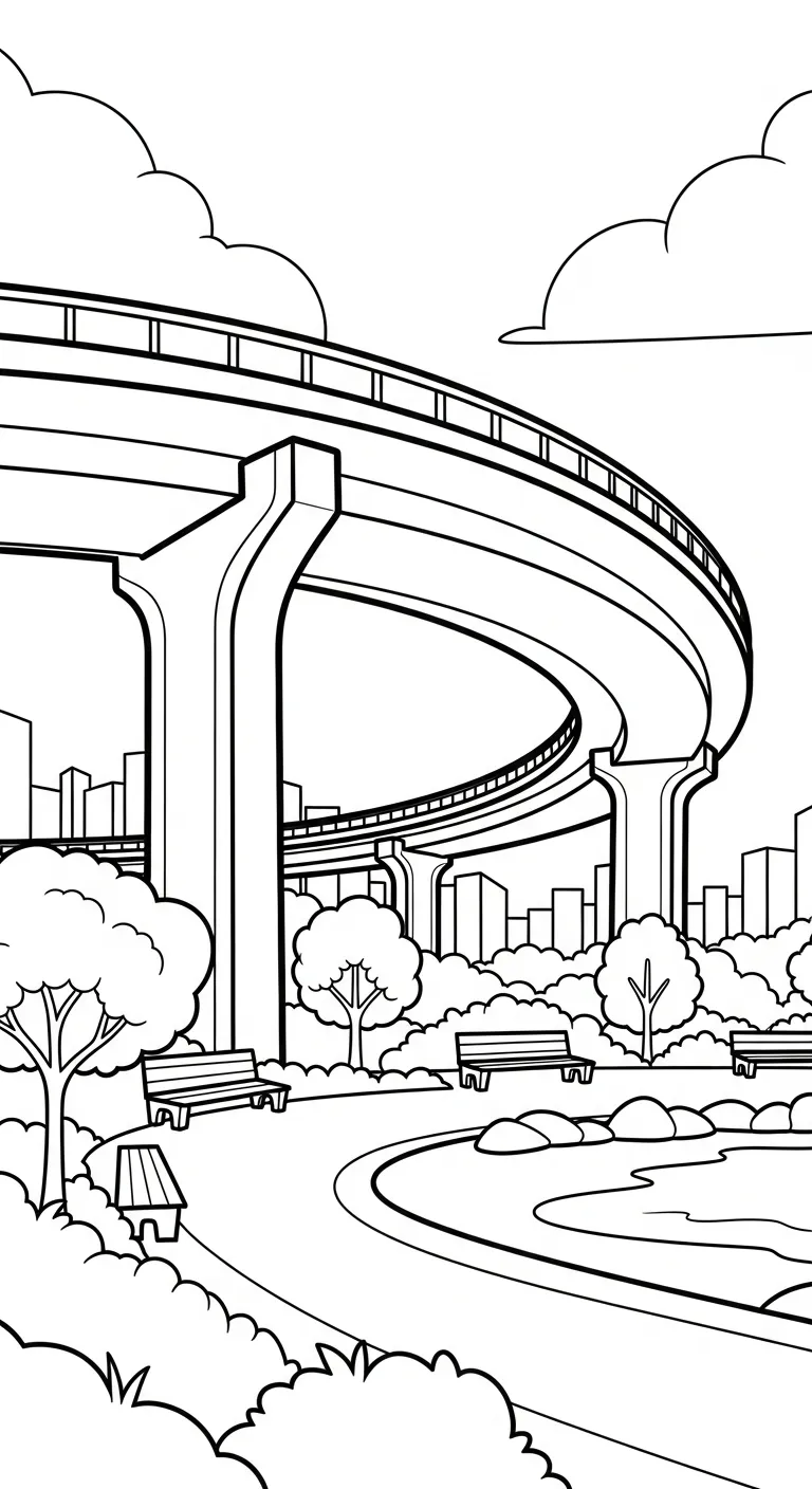 coloriage Pont à imprimer pour enfant de 9 ans