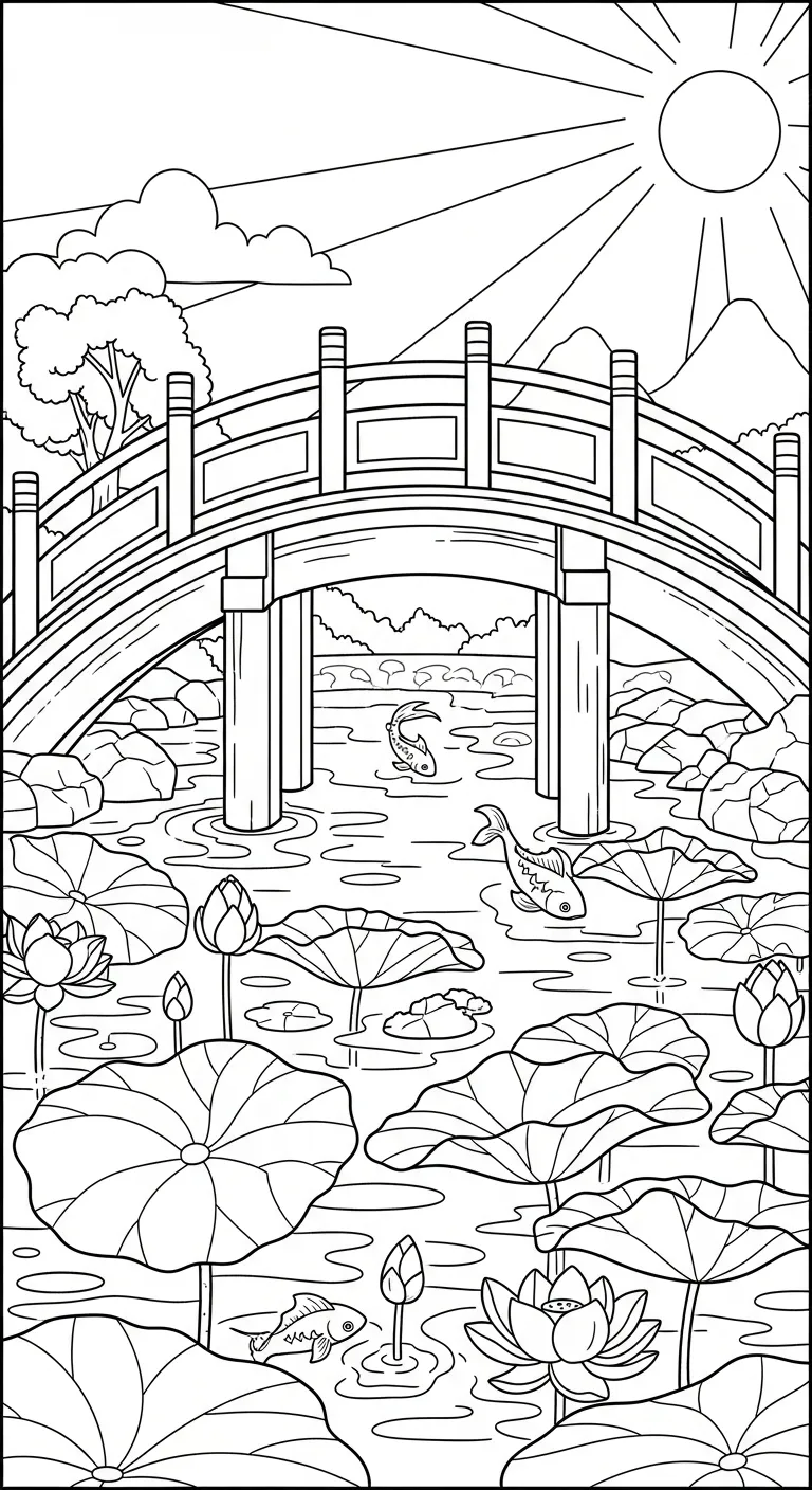 image de coloriage Pont pour enfant