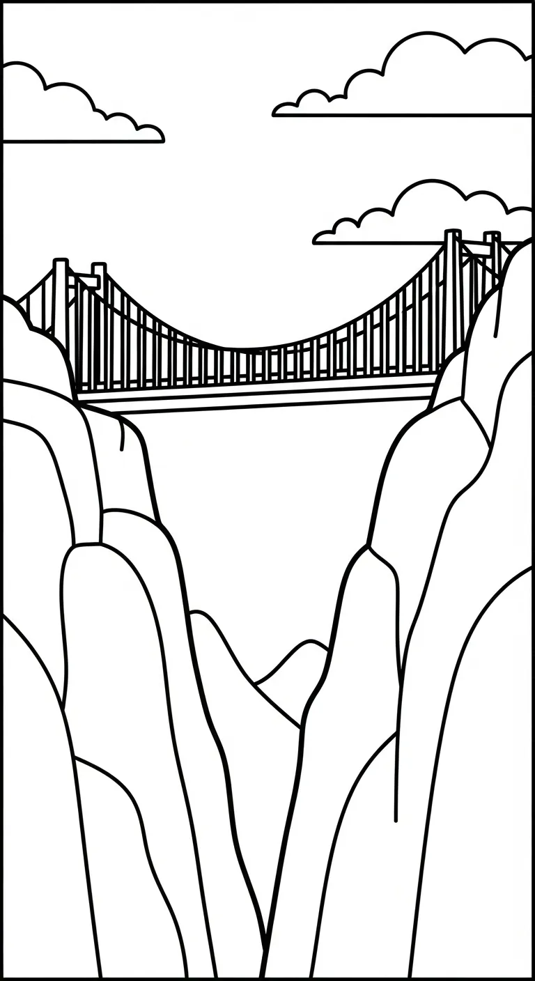coloriage Pont et découpage à imprimer 1