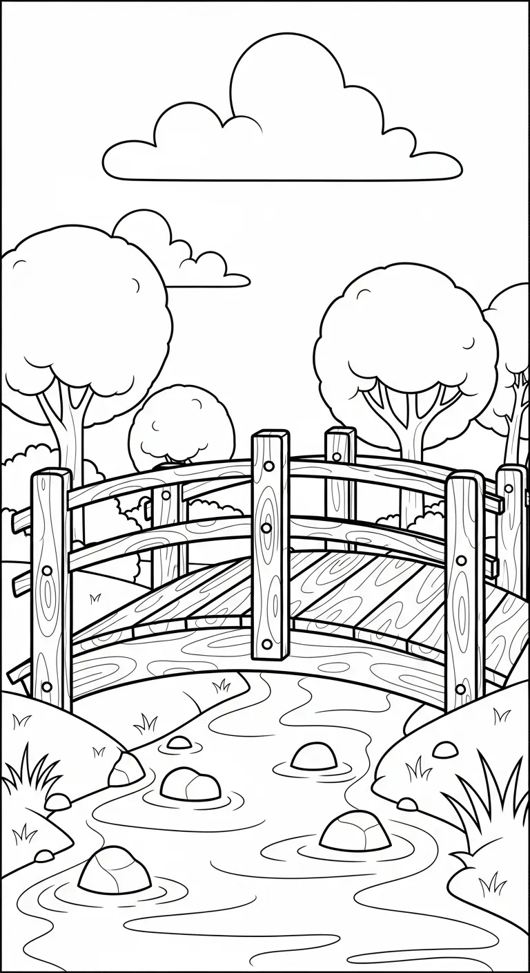 coloriage Pont à imprimer pour enfant de 8 ans