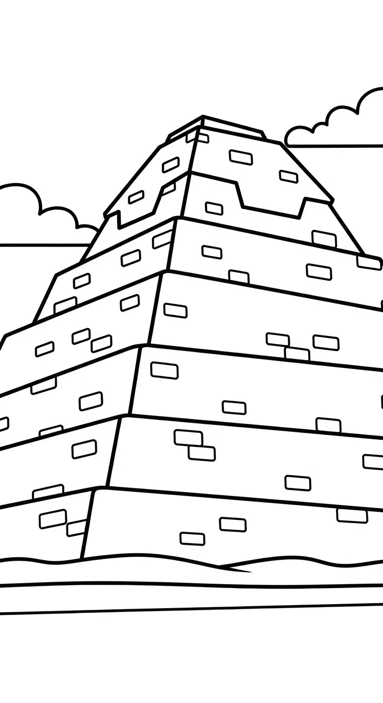 coloriage Pyramide et découpage à imprimer