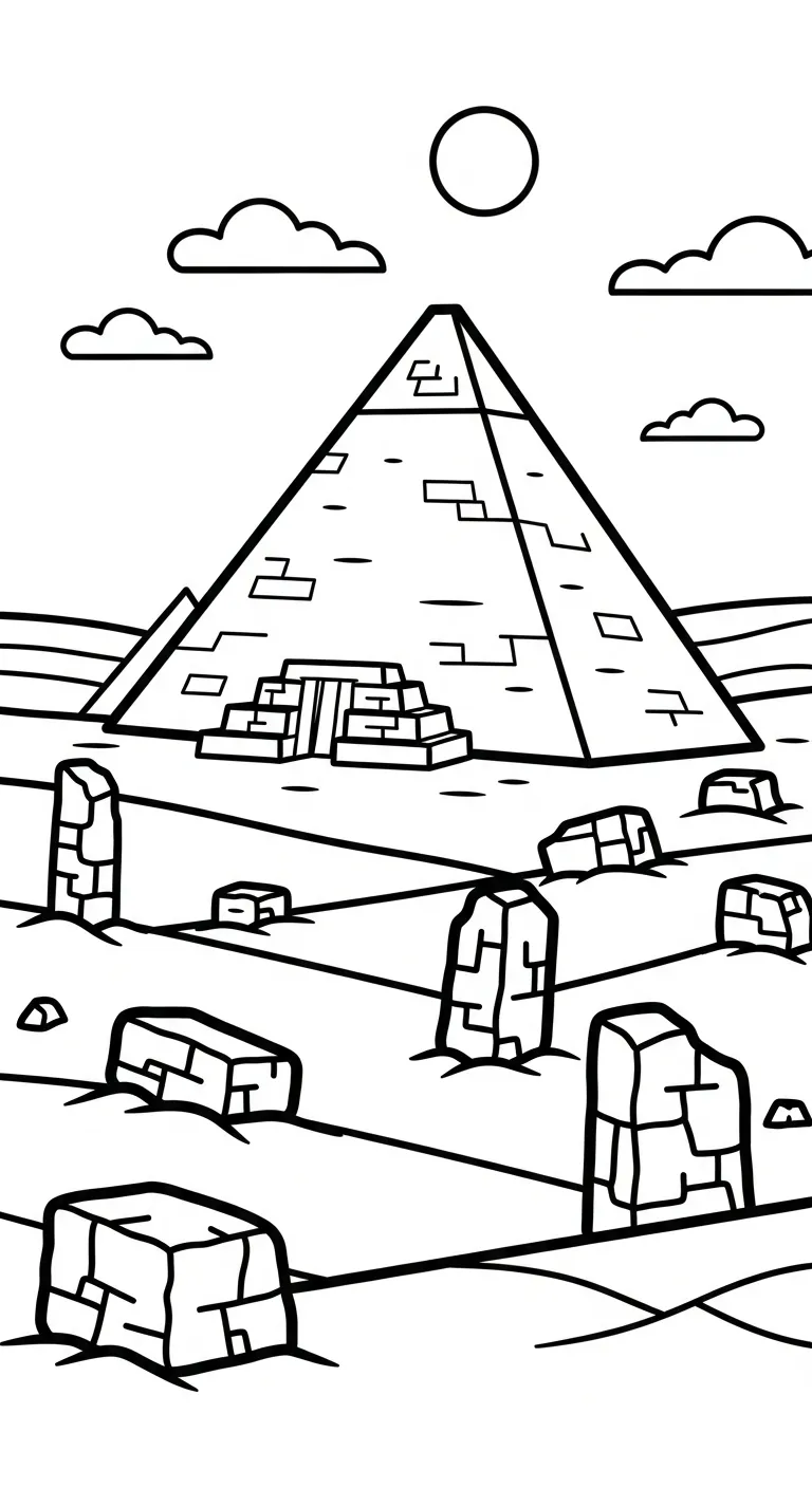 coloriage Pyramide pour enfant a imprimer gratuit 1