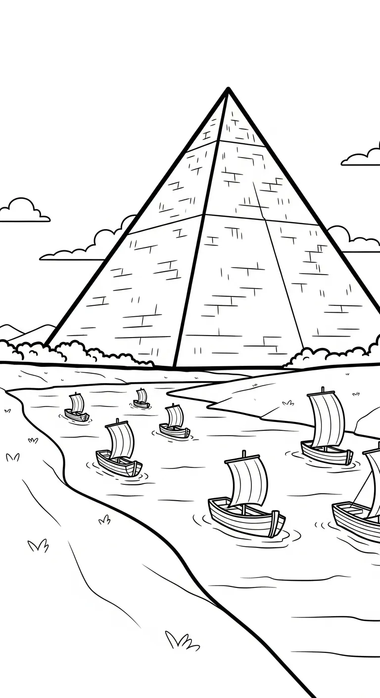 coloriage Pyramide à imprimer pour enfant de 7 ans