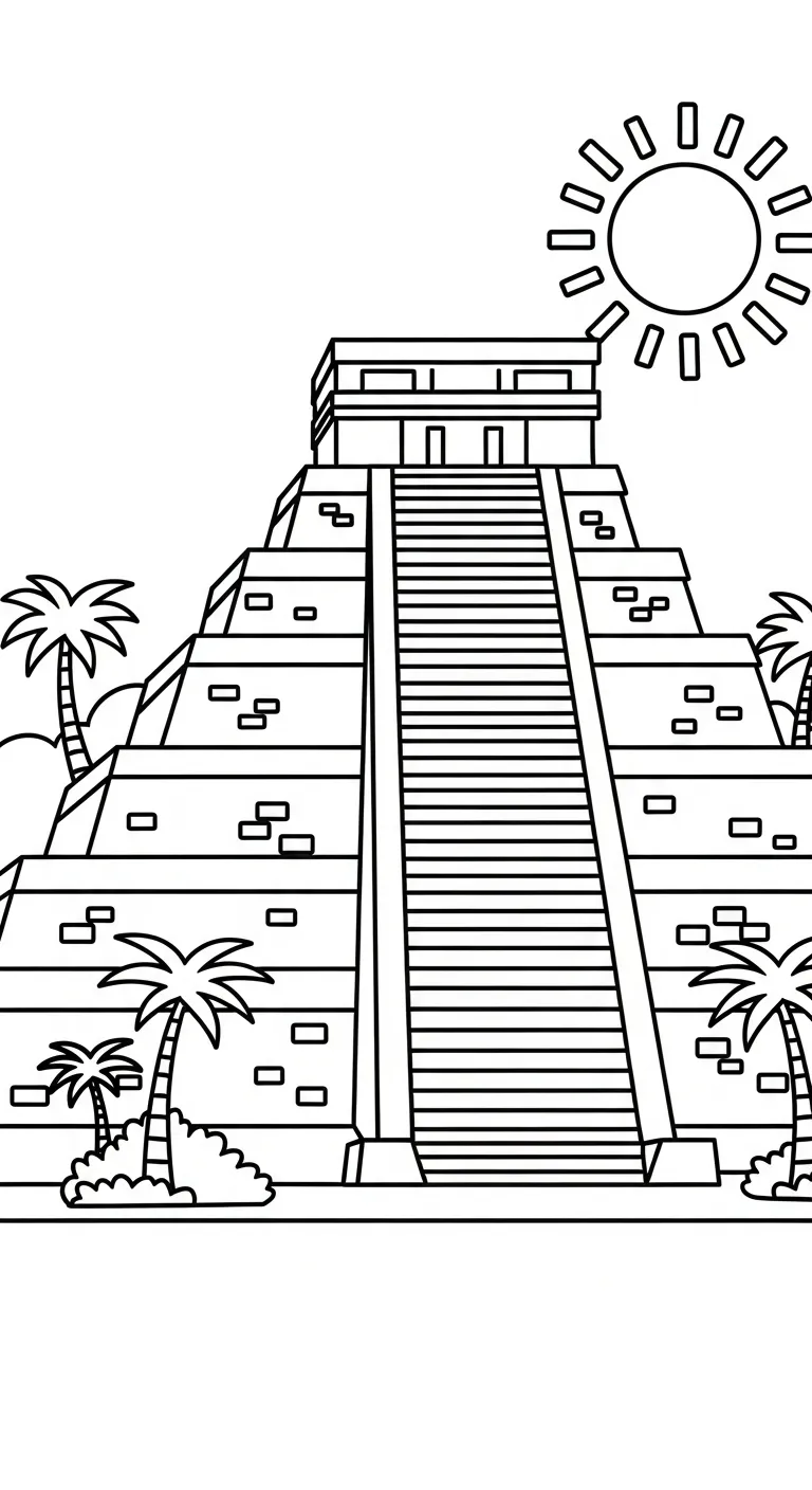 coloriage Pyramide pour enfants a imprimer