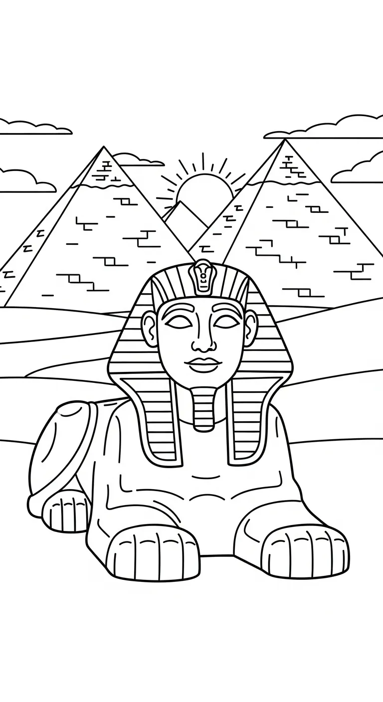 coloriage Sphinx à imprimer pour enfant de 8 ans