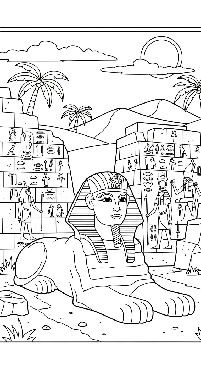 coloriage Sphinx pour enfants à imprimer