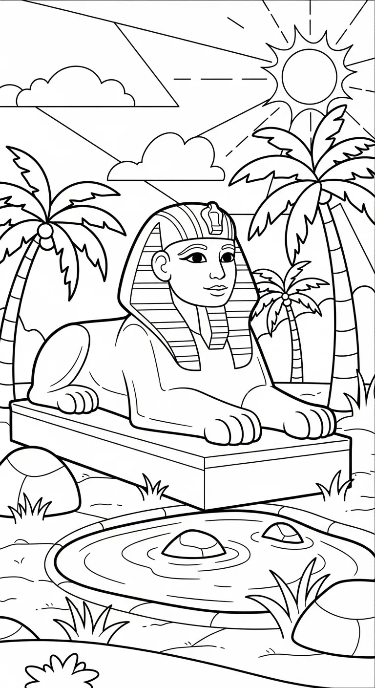 coloriage Sphinx et découpage à imprimer