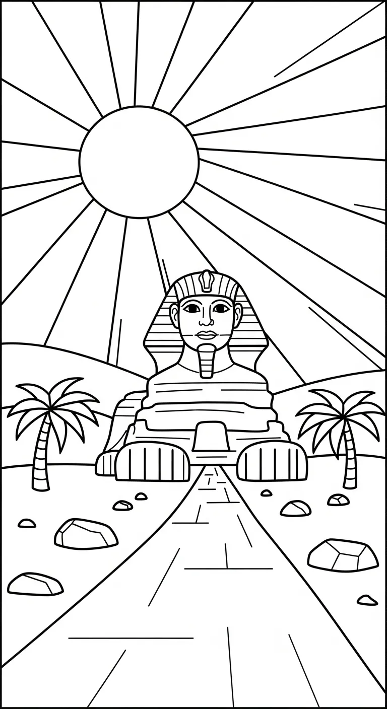 coloriage Sphinx et decoupage a imprimer gratuit