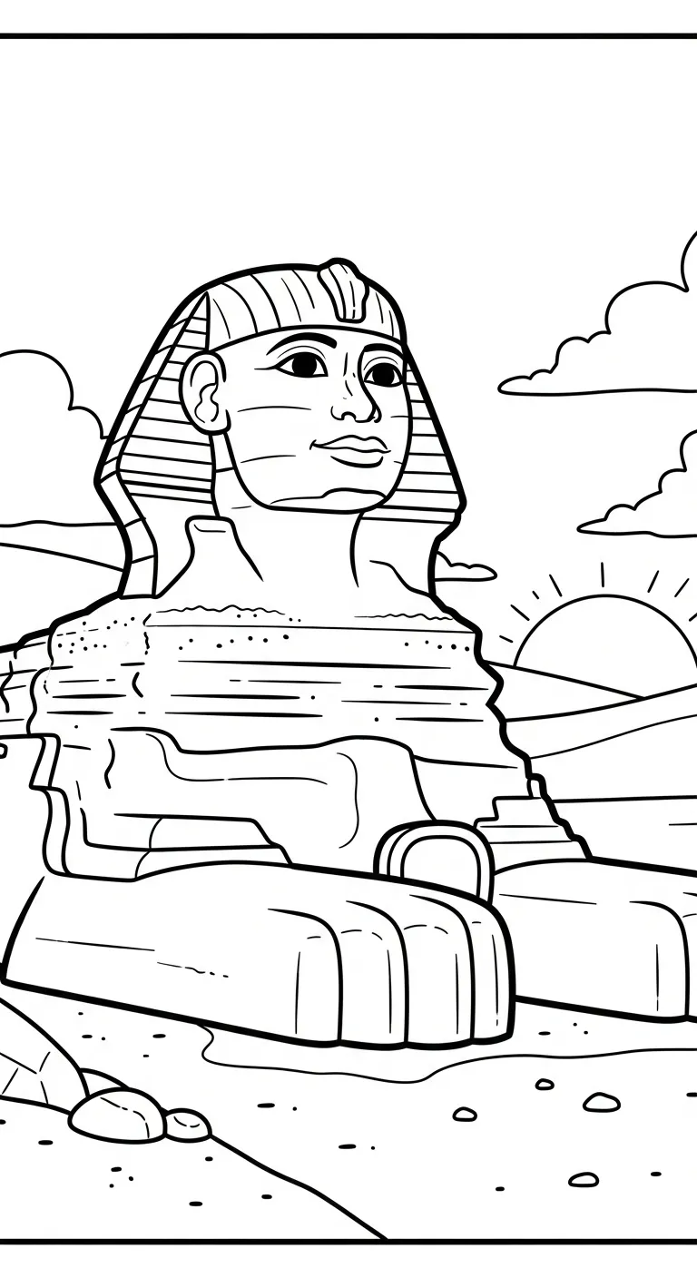coloriage Sphinx à imprimer pour enfant de 10 ans
