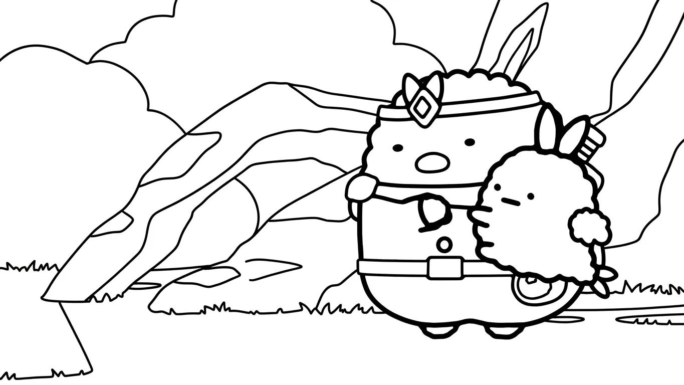 coloriage Sumikko Gurashi et découpage à imprimer 1